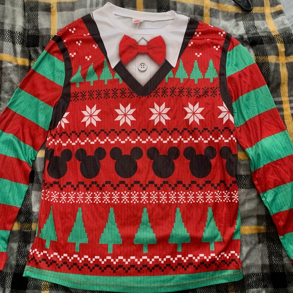 Vintage Disney Mickey Mouse Xmas Long Sleeve Shirt RARE Size S/M Limited Edition